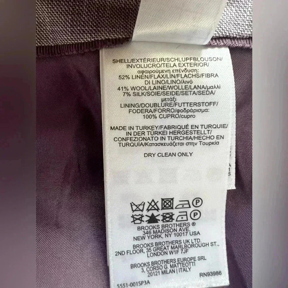 Brooks Brothers Loro Piana Linen Wool Silk blend Lavender pleated skirt 8 Italy‎ - Picture 9 of 14